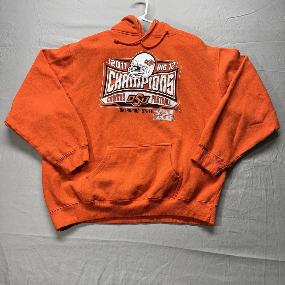 Oklahoma State Cowboys Hoodie Mens 2XL 2011 Big 12 Champs Orange Sweatshirt